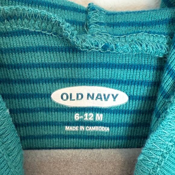 Old Navy Baby Long Sleeve Hooded One Piece Set Woodland Animals Size 6-12 Months - Picture 6 of 13